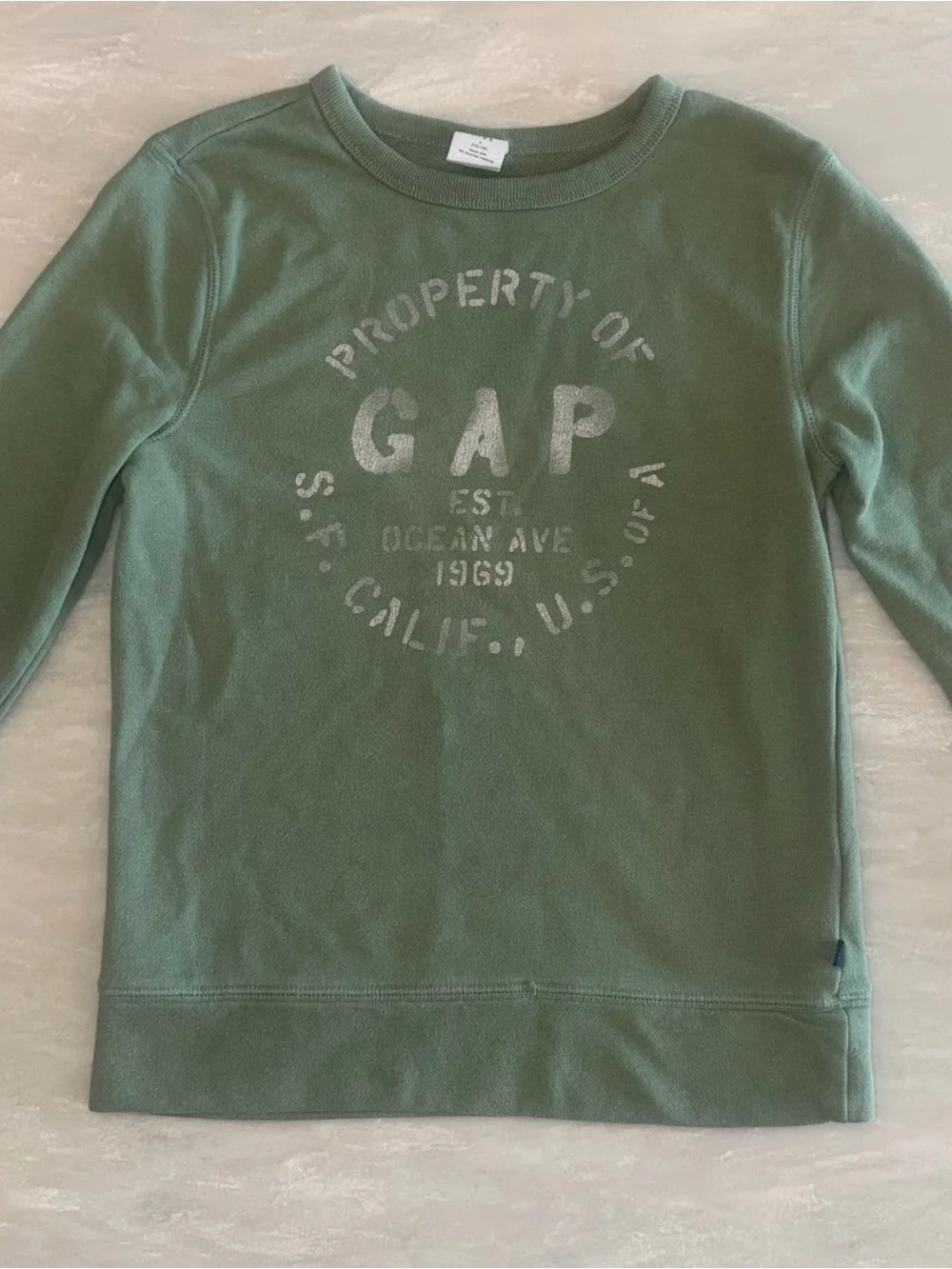 GAP Kids Olive Green Logo Crewneck Sweatshirt